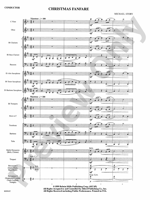 Christmas Fanfare (Grade 2) - Concert Band Conductor Score & Parts (Digital Download)
