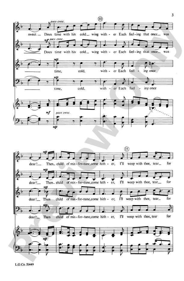 Has Sorrow Thy Young Days Shaded – SATB Choral Octavo (Digital Download)