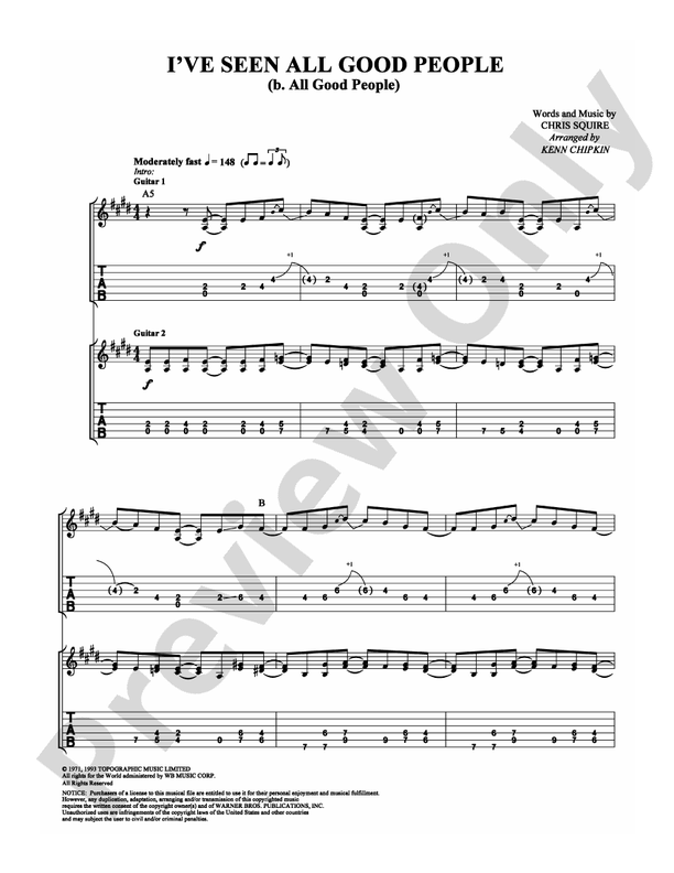 I've Seen All Good People (b. All Good People) - Guitar TAB (Digital Download)