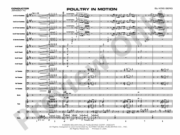 Poultry in Motion - Jazz Ensemble Conductor Score & Parts (Digital Download)
