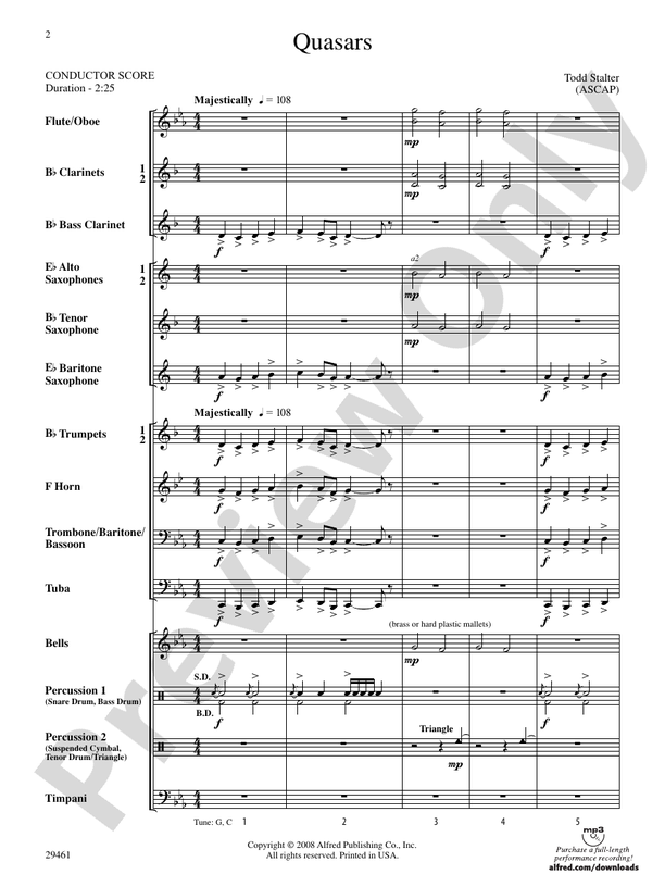 Quasars - Concert Band Conductor Score & Parts (Digital Download)