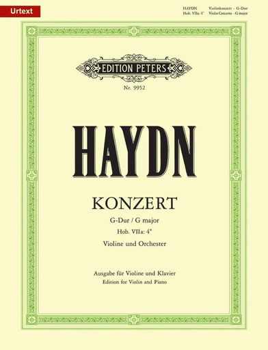 Haydn - Concerto No. 2 Hob. 7A No. 4 G major - Violin/Piano Accompaniment - Peters EP9952