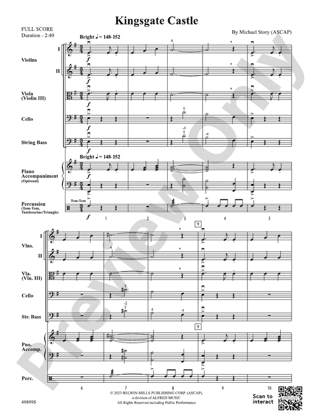 Kingsgate Castle - String Orchestra Conductor Score & Parts (Digital Download)