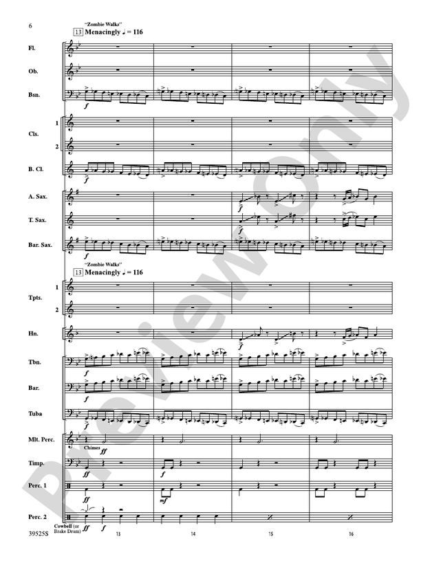 Zombie Dreams - Concert Band Conductor Score & Parts (Digital Download)
