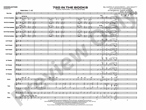720 in the Books - Jazz Ensemble Conductor Score & Parts(Digital Download)