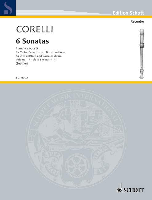 6 Sonatas from Op 5 Recorder/Piano Volume 1