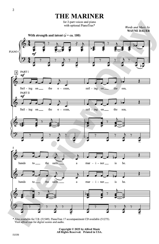 The Mariner - 2 Part Treble Choral Octavo (Digital Download)