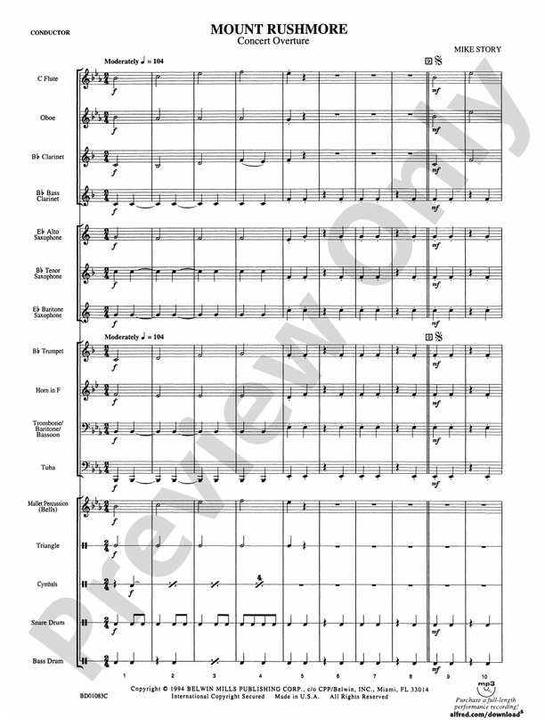 Mount Rushmore - Concert Band Conductor Score & Parts (Digital Download)