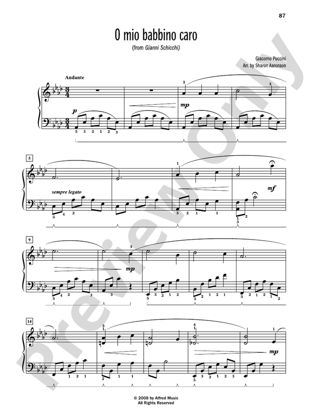 O mio babbino caro (from "Gianni Schicchi") - Piano Solo (Digital Download)