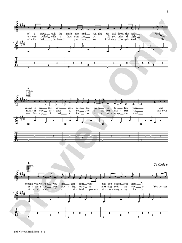 19th Nervous Breakdown - Guitar TAB (Digital Download)