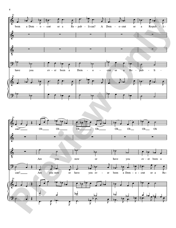 Are You Now or Have You Ever Been a Democrat or a Republican? – SATB Choral Octavo (Digital Download)