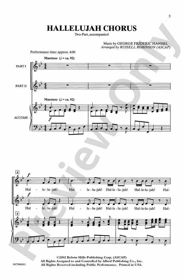 Hallelujah Chorus – 2-Part Choral Octavo (Digital Download)