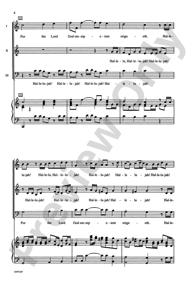 Hallelujah (from the oratorio Messiah) – 3-Part Mixed Choral Octavo (Digital Download)