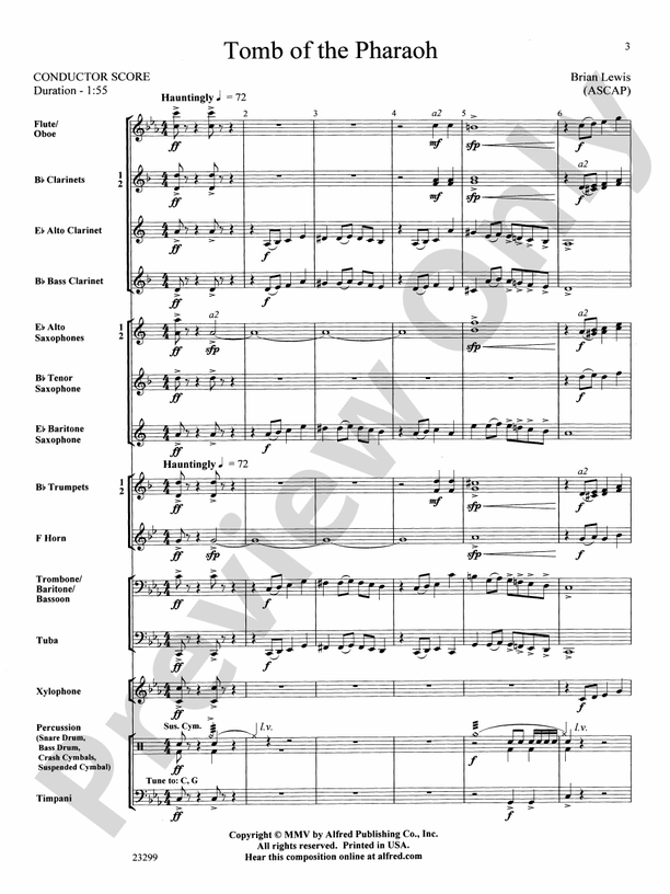 Tomb of the Pharaoh - Concert Band Conductor Score & Parts (Digital Download)