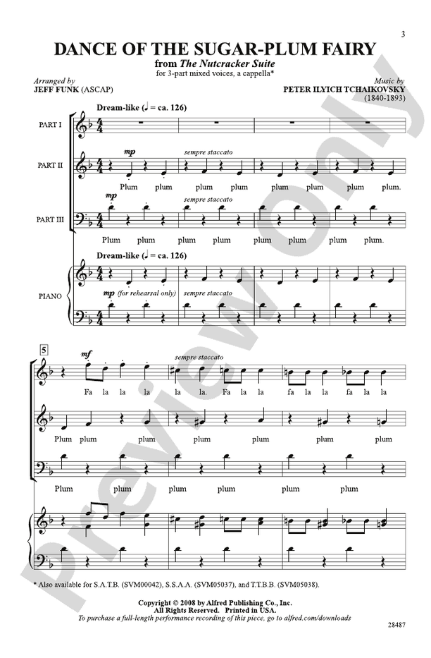 Dance of the Sugar-Plum Fairy (from The Nutcracker Suite) – 3-Part Mixed, a cappella Choral Octavo (Digital Download)