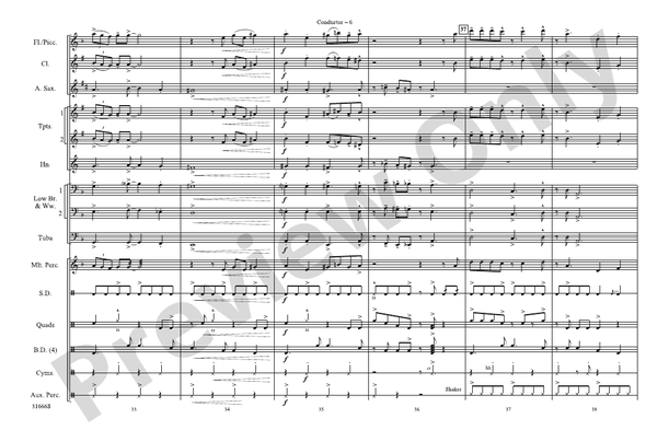 Cubano Chant – Marching Band Conductor Score & Parts (Digital Download)