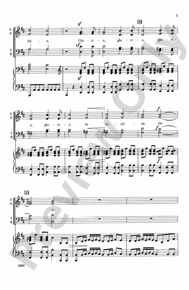 Gloria, Selections from (3 movements) – SATB Choral Octavo (Digital Download)