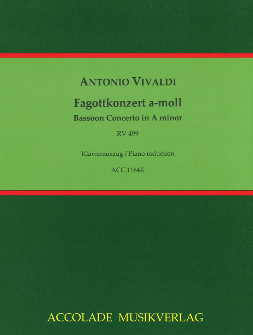 Vivaldi - Concerto in Amin RV499 - Basson/Piano Accompaniment Accolade ACC1164K