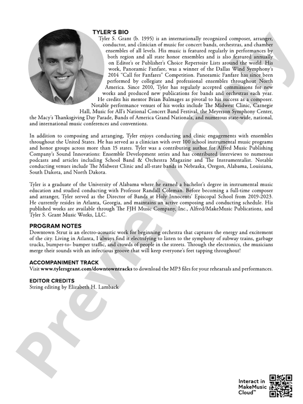 Downtown Strut - String Orchestra Conductor Score & Parts (Digital Download)