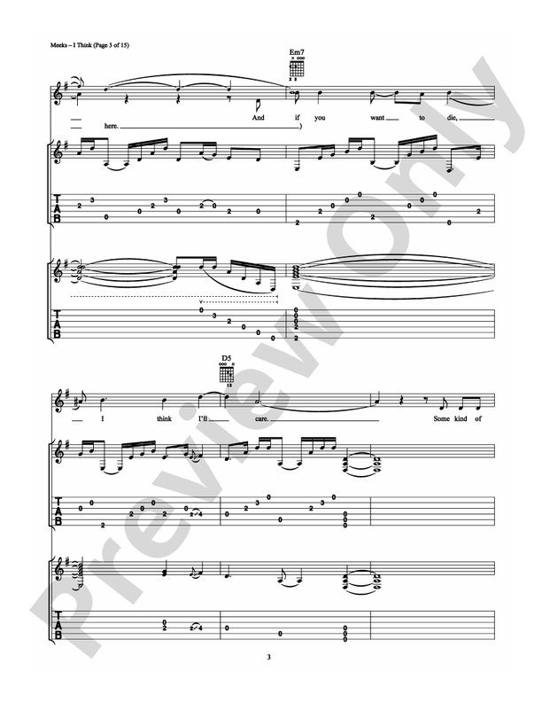 I Think - Guitar TAB (Digital Download)