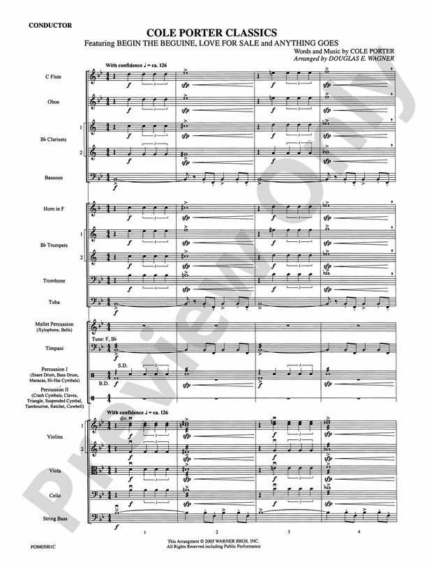 Cole Porter Classics – Full Orchestra Conductor Score & Parts (Digital Download)