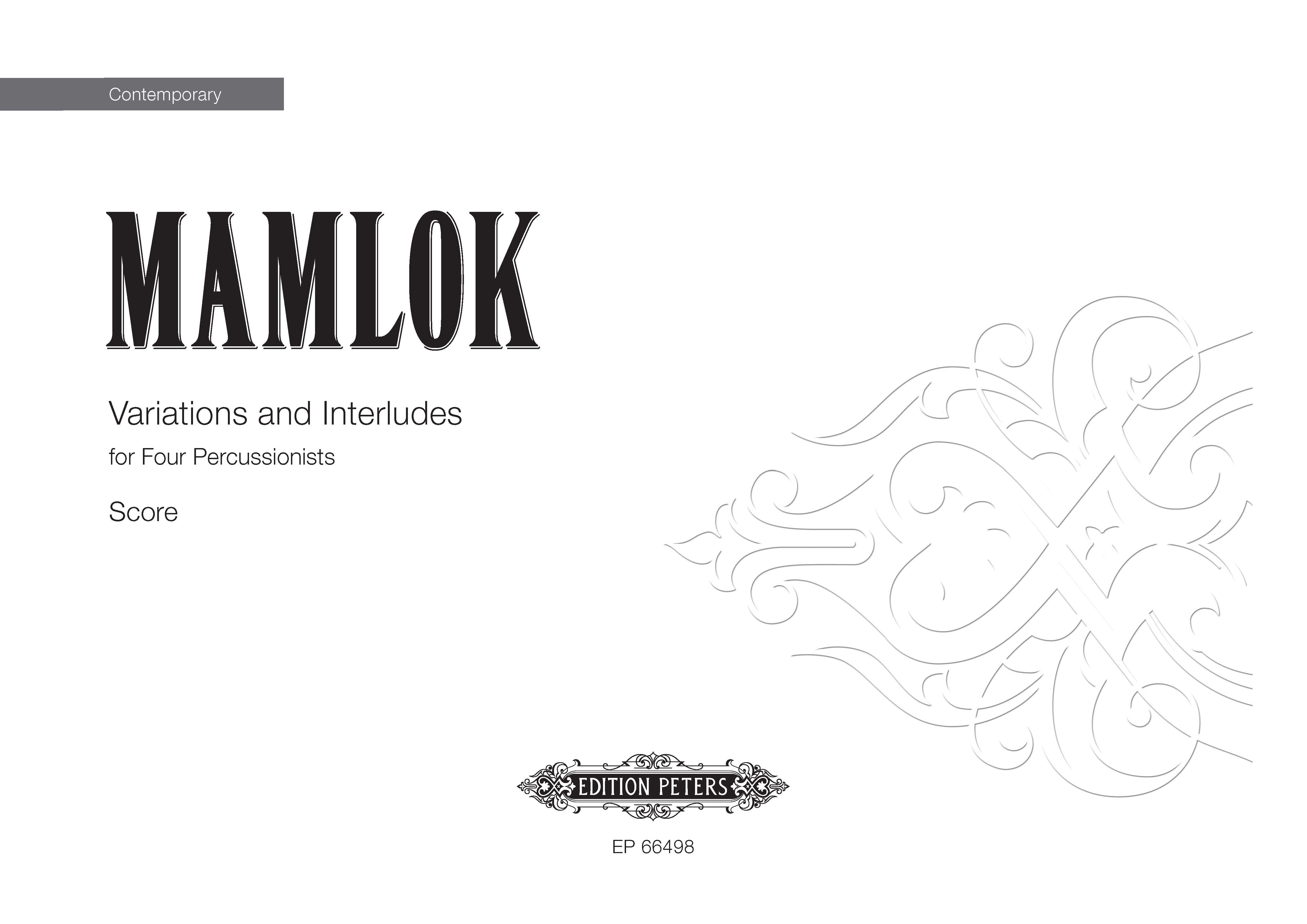 Variations And Interludes (EP66498) - Percussion Full Score (Digital Download)