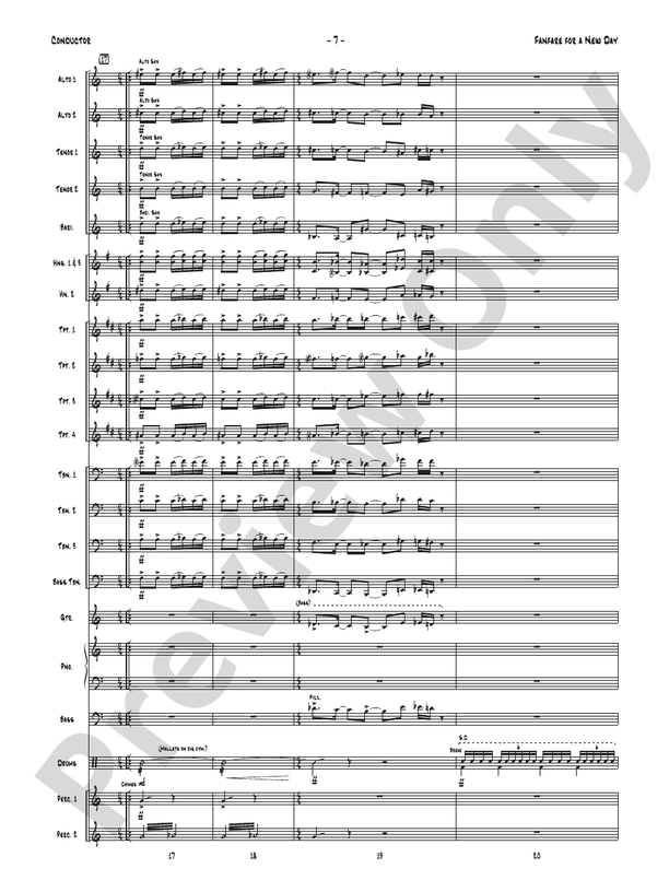 Fanfare for a New Day - Jazz Ensemble Conductor Score & Parts(Digital Download)