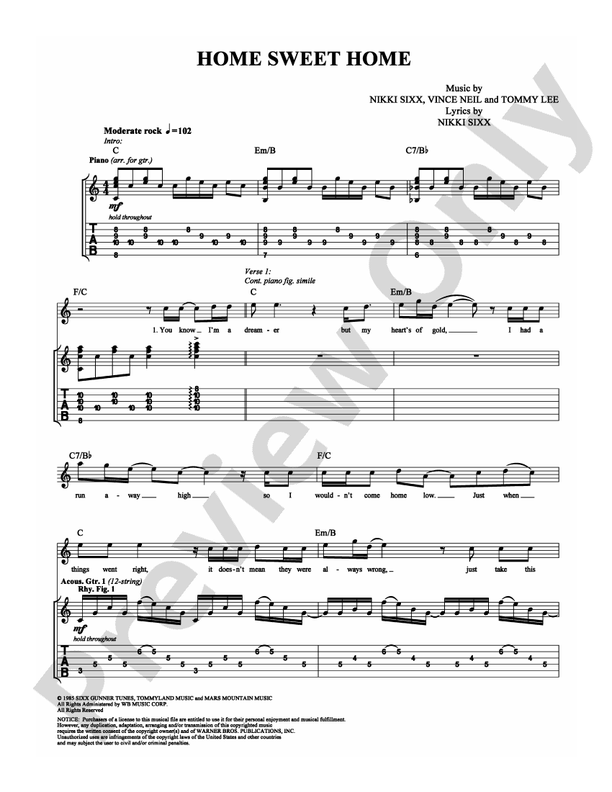 Home Sweet Home - Guitar TAB (Digital Download)