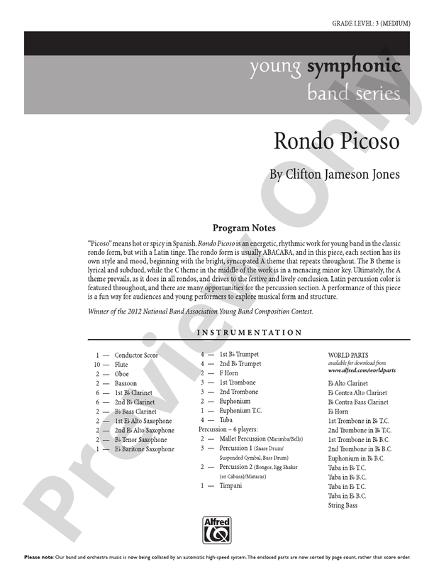 Rondo Picoso - Concert Band Conductor Score & Parts (Digital Download)