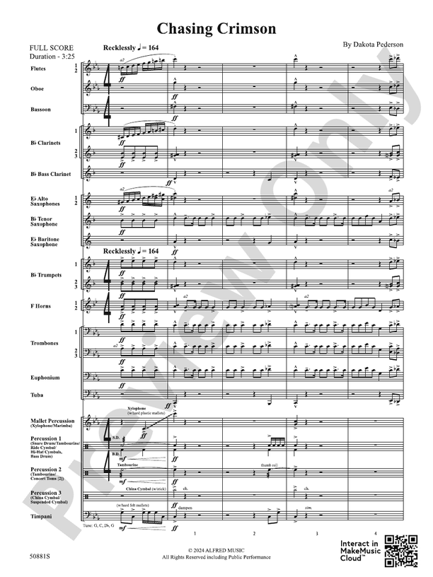 Chasing Crimson – Concert Band Conductor Score & Parts (Digital Download)