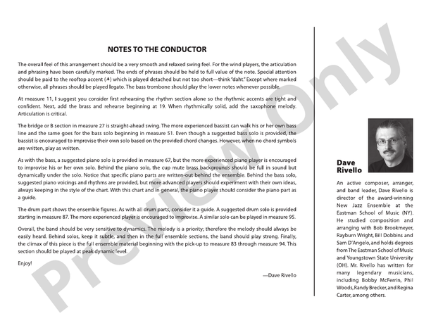 In Your Own Sweet Way - Jazz Ensemble Conductor Score & Parts(Digital Download)