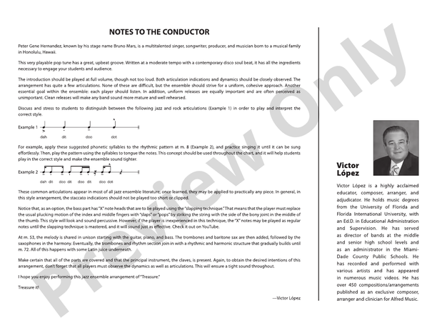 Treasure - Jazz Ensemble Conductor Score & Parts (Digital Download)