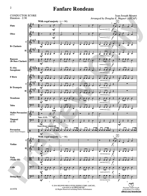 Fanfare Rondeau – Full Orchestra Conductor Score & Parts (Digital Download)
