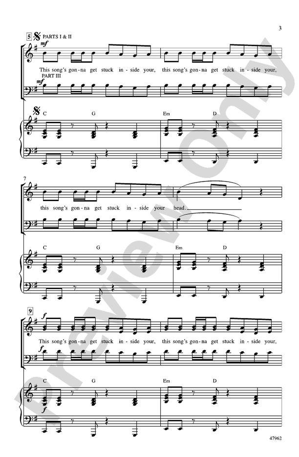 Catchy Song – 3-Part Mixed Choral Octavo (Digital Download)