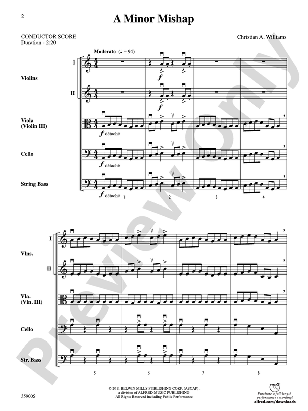 A Minor Mishap – String Orchestra Conductor Score & Parts (Digital Download)