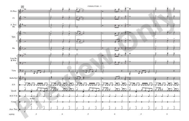 Already Gone (Arr. Doug Adams) – Marching Band Conductor Score & Parts (Digital Download)