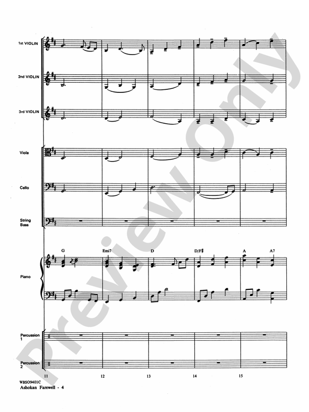 Ashokan Farewell (from "The Civil War") - String Orchestra Conductor Score & Parts (Digital Download)