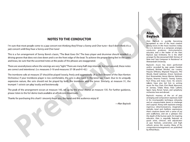 The Beat Goes On - Jazz Ensemble Conductor Score & Parts(Digital Download)