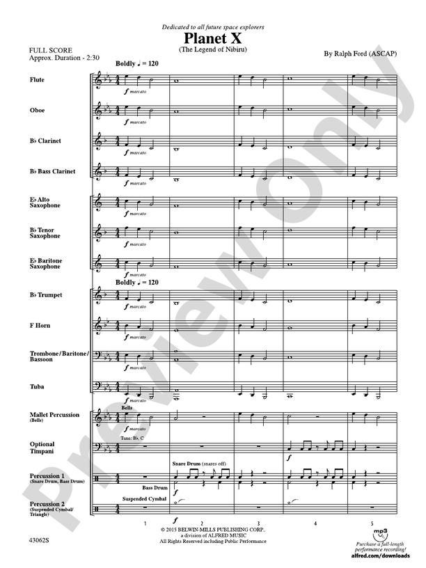Planet X - Concert Band Conductor Score & Parts (Digital Download)