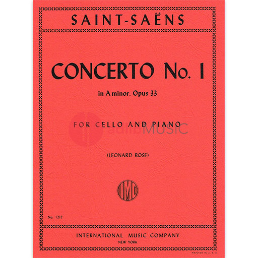 Saint-Saens - Concerto #1 in Amin Op33 - Cello/Piano Accompaniment IMC IMC1212