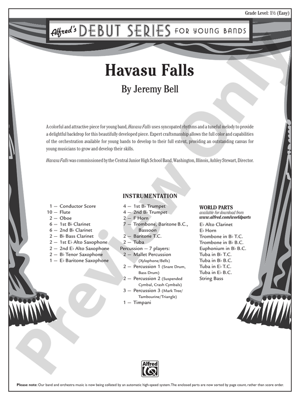 Havasu Falls - Concert Band Conductor Score & Parts (Digital Download)