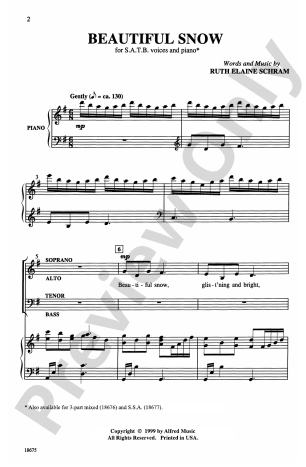 Beautiful Snow – SATB Choral Octavo (Digital Download)