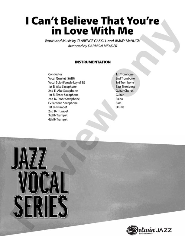 I Can't Believe That You're in Love with Me - Jazz Ensemble Conductor Score & Parts (Digital Download)
