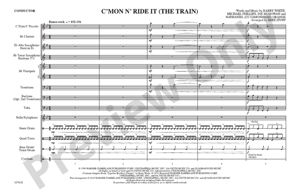 C'mon n' Ride It (The Train) – Marching Band Conductor Score & Parts (Digital Download)
