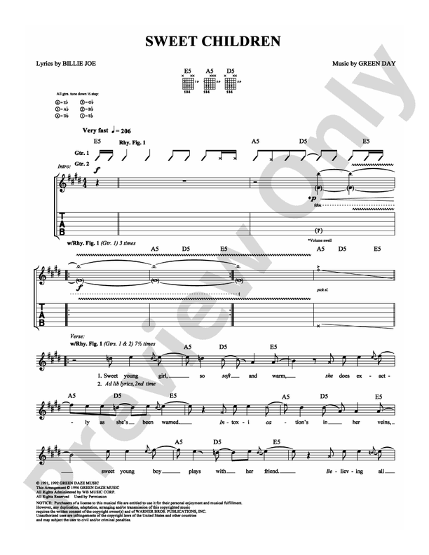 Sweet Children - Guitar TAB (Digital Download)