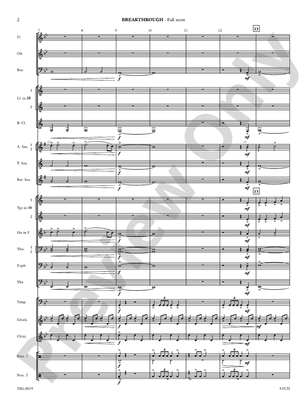 Breakthrough (Grade 2) - Concert Band Conductor Score & Parts (Digital Download)