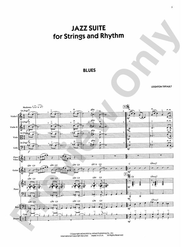 Jazz Suite for Strings and Rhythm – String Orchestra Conductor Score & Parts (Digital Download)