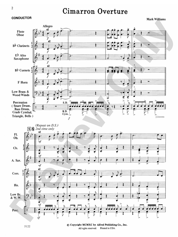 Cimarron Overture - Concert Band Conductor Score & Parts (Digital Download)