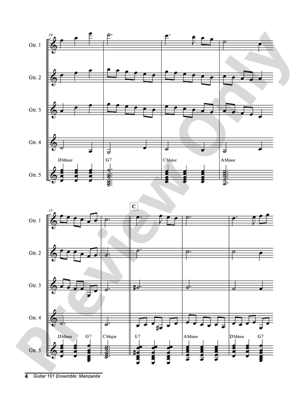 Alfred's Guitar 101, Ensemble: Manzanita - Guitar Ensemble (Digital Download)
