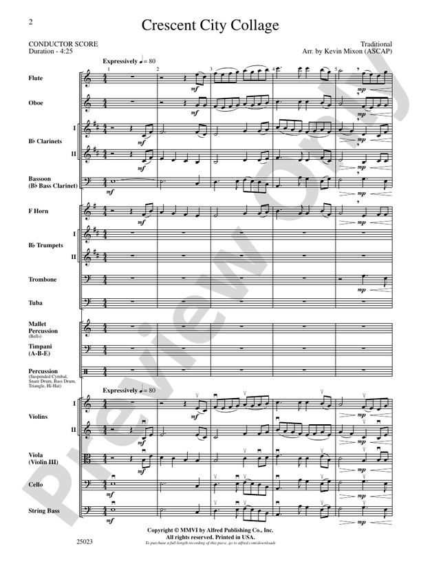 Crescent City Collage – Full Orchestra Conductor Score & Parts (Digital Download)